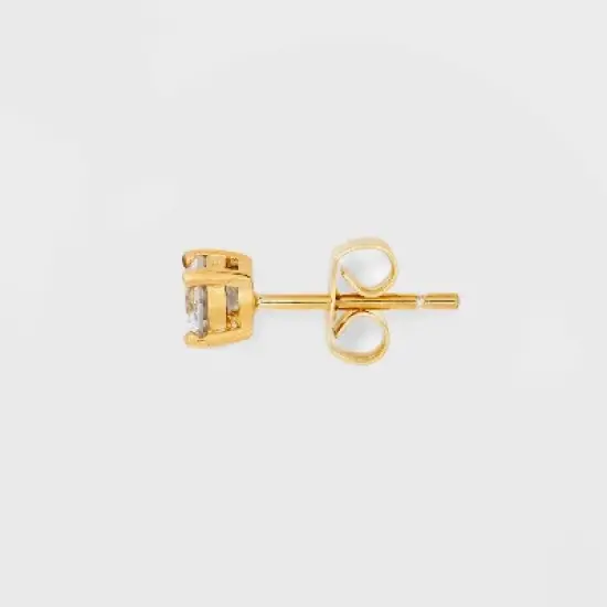 14K Gold Plated Cubic Zirconia Trio Stud Earring Set - A New Day&trade; Gold image {1}