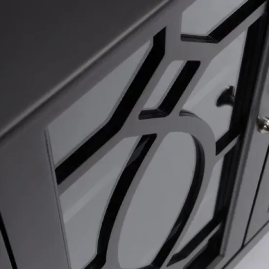 HOMCOM Sideboard Display Cabinet with Double Framed Glass Doors, 2 Adjustable Shelves, and Elevated Base image {4}