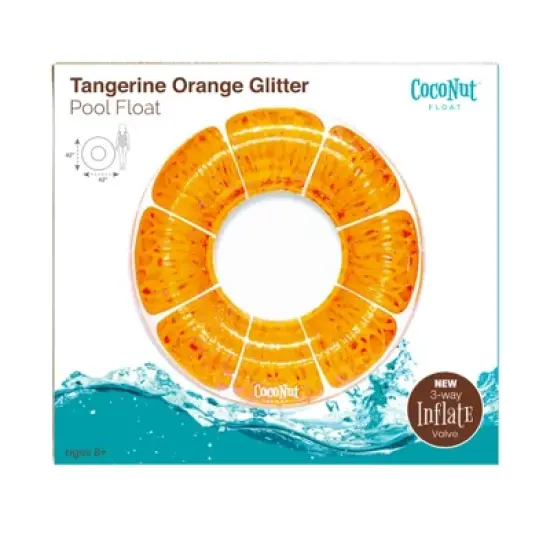 CocoNut Float Tangerine Orange Glitter Pool Float image {1}