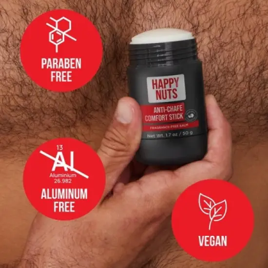 Happy Nuts Anti-Chafe Stick Deodorant - Fragrance Free - 1.7oz image {2}