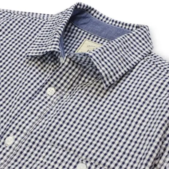 Hope & Henry Mens' Seersucker Short Sleeve Button Down Shirt image {4}