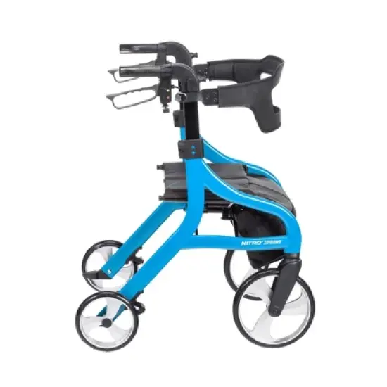Drive Medical Nitro Sprint Rollator Walker - Height-Adjustable, Folding - Blue image {3}