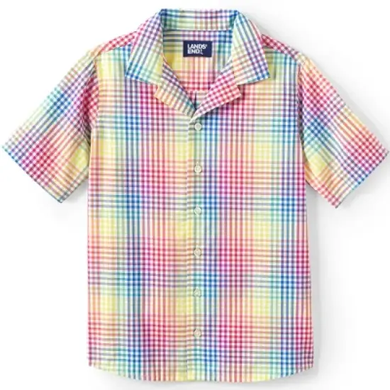 Lands' End Kids Short Sleeve Poplin Camp Shirt image {3}