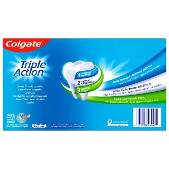 Colgate Triple Action Whitening Toothpaste with Anticavity Protection - Mint - 6oz/3pk image {2}