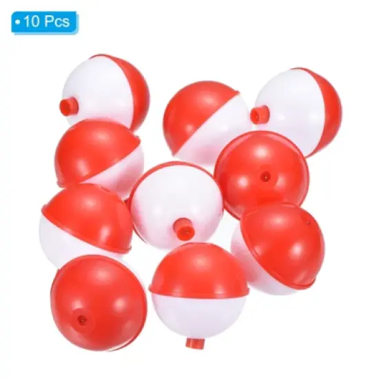 Unique Bargains Good Elasticity Plastic Push Button Round Fishing Float 10 Pcs image {2}