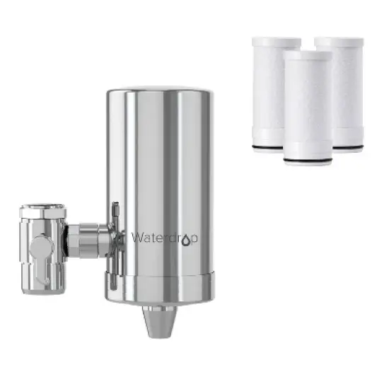 Waterdrop Stainless Steel Faucet Water Filter Includes Extra FF-03-C-1 Filter image {8}