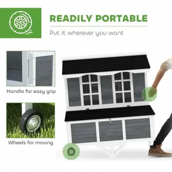 Resenkos 50" H Rolling Small Animal Cage with Hammock, Ferret Cage, Chinchilla Cage, Pet Habitat with 4 Doors, Removable Tray Gray image {2}