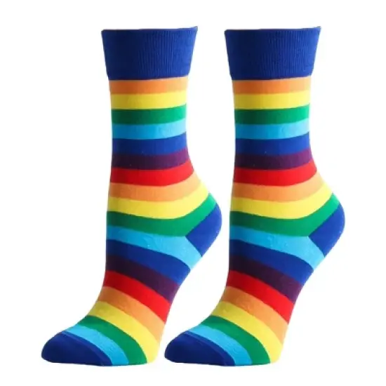 Rainbow Striped Socks from the Sock Panda (Women's Sizes or Tween Small Sizes) - Blue image {4}