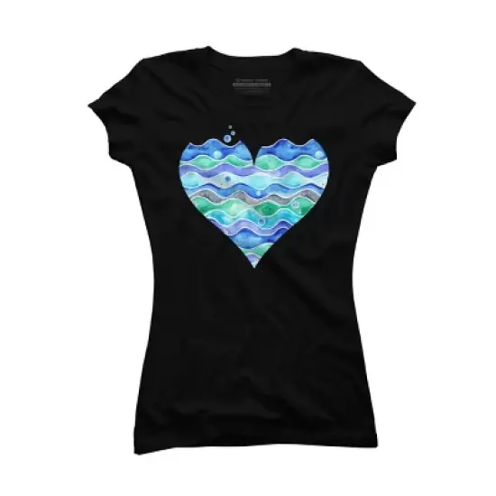 Junior's Design By Humans A Sea of Love (white) By Timone T-Shirt image {3}