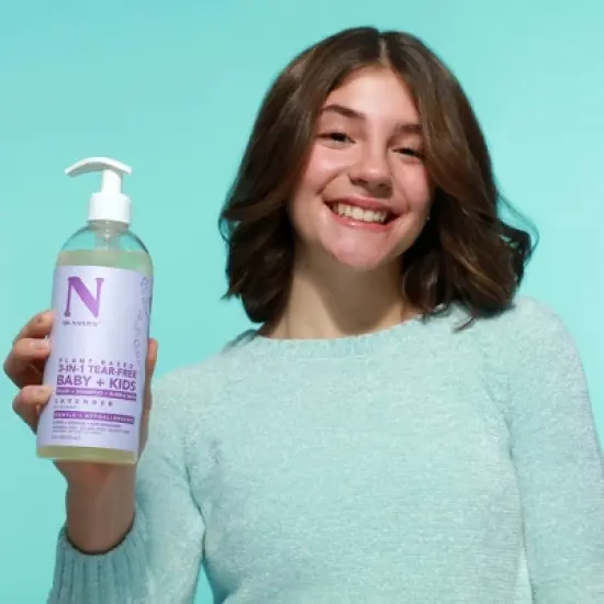 Dr. Natural 3-in-1 Tear-Free Baby Plus Kids Soap - Head-to-Toe Baby Soap and Baby Shampoo - Sensitive Skin Moisturizing Body Wash - Lavender - 16 oz image {4}