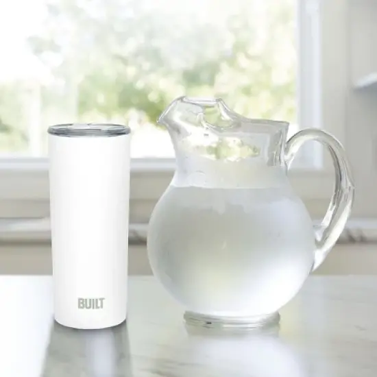 Built 20Oz Stainless Steel Tumbler with Tritan Lid, White image {8}