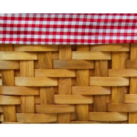 Vintiquewise Small Rectangular Basket Lined with Gingham Lining image {2}