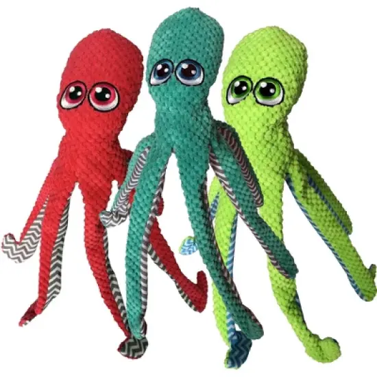 Petlou Octopus Plush Dog Toy - Assorted Colors (16")- One Unit image {3}