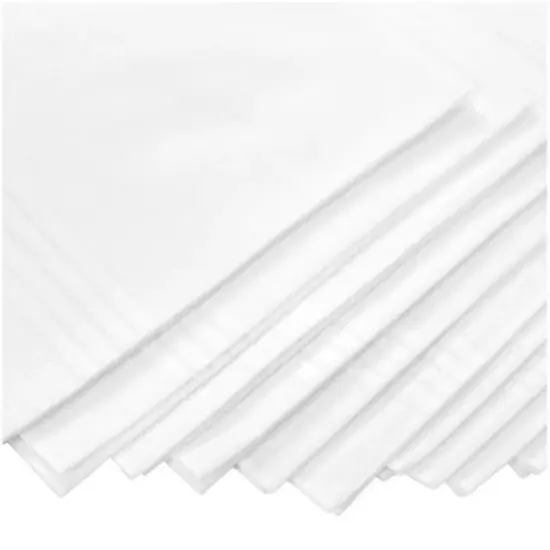 Men's White 100% Cotton Soft Finish Handkerchiefs image {1}