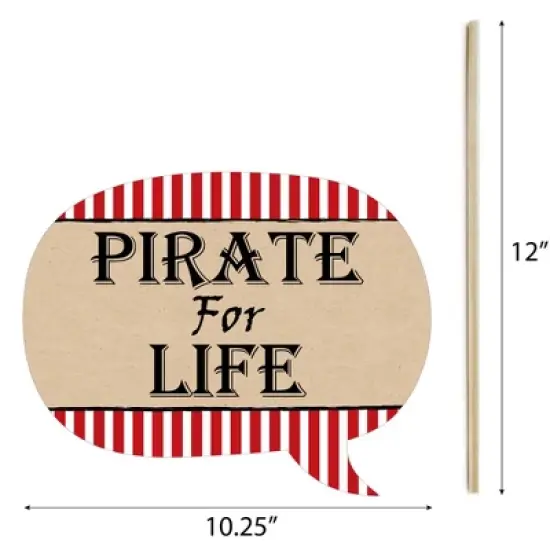 Big Dot of Happiness Beware of Pirates - Pirate Birthday Party Photo Booth Props Kit - 20 Count image {4}