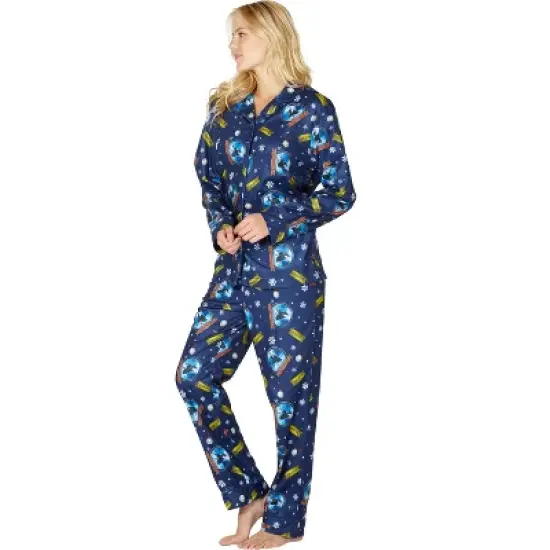 The Polar Express Adult Believe Button-Front Coat Shirt And Pants Pajama Set image {5}