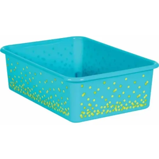 Teacher Created Resources&reg; Teal Confetti Large Plastic Storage Bin image {3}