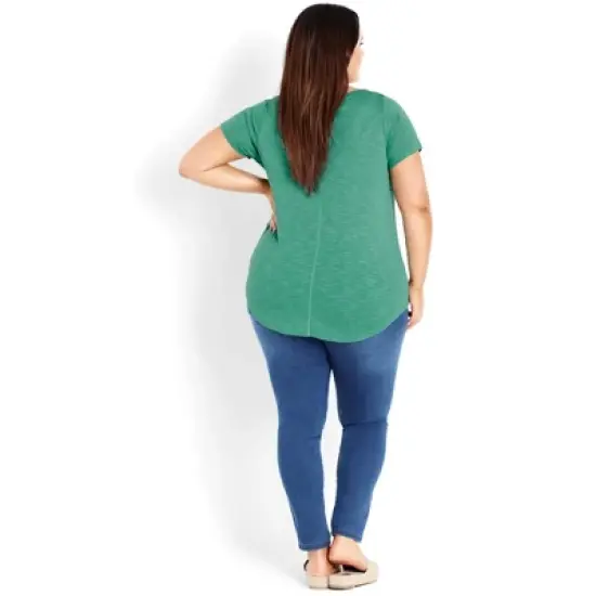 Women's Plus Size Slub Tee - spearmint | EVANS image {1}
