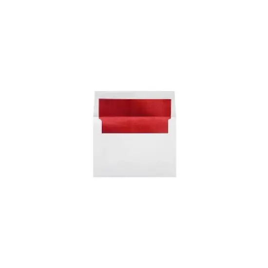 LUX 6 1/2 x 6 1/2 Foil Lined Square Envelopes 500/Box White w/Red LUX Lining (FLWH8535-01-500) image {1}