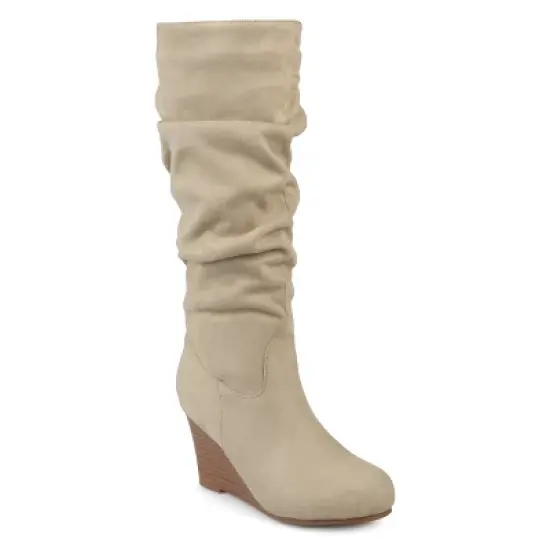 Journee Collection Womens Haze Wide Calf Wedge Knee High Boots image {12}
