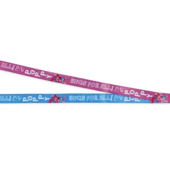 Trolls Lanyard Poppy Hugs Breakaway Badge ID Holder With 1 1/2" Rubber Charm Multicolored image {3}