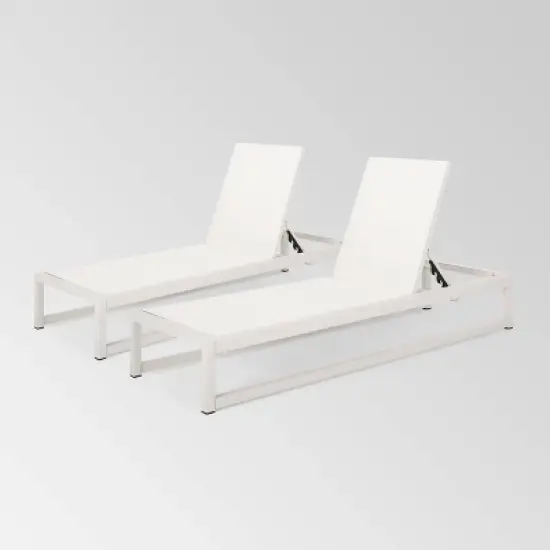Metten 2PK Aluminum Mesh Chaise Lounge - Christopher Knight Home
 image {8}