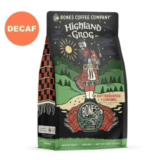 Bones Coffee Company Highland Grog Decaf 12 oz (Ground) image {1}