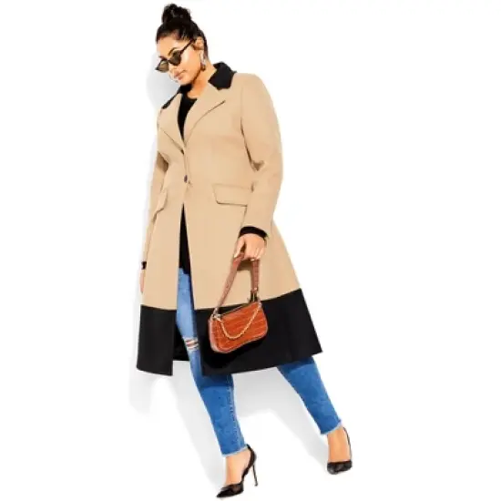 Women's Plus Size Arabella Coat - caramel | CITY CHIC image {1}