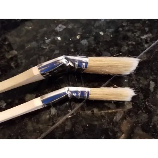 Handy Housewares 2-Piece Jumbo Barbecue BBQ Angled Basting Brushes with Extra-Long Handles - 1" and 2" Wide image {2}