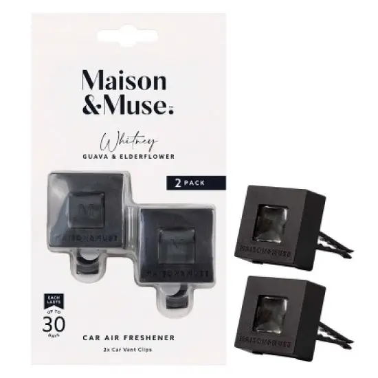 Maison&Muse 2pk Car Air Fresheners Guava and Elderflower Vent Clips image {3}