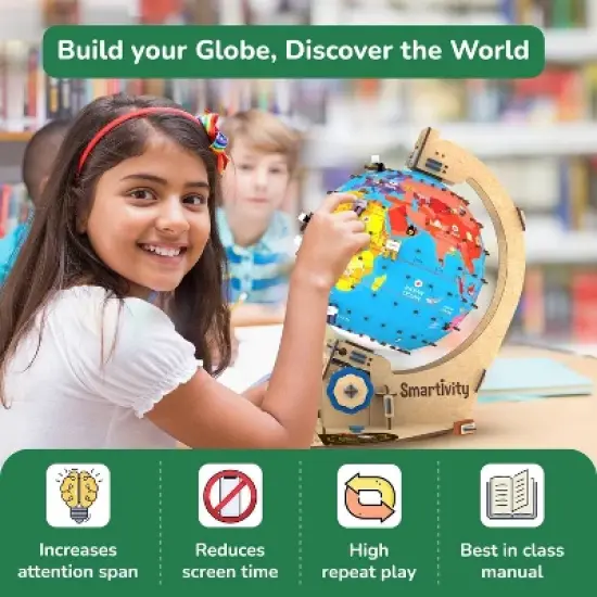 Smartivity Globe Explorer STEM Toy: Creative Engineering Building Kit, Problem Solving Skills, 367 Pieces image {1}