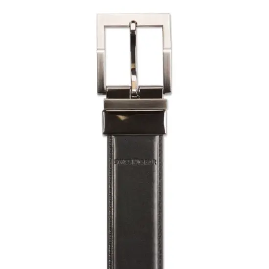 Men's SWISSGEAR Reversible Contemporary Buckle Belt - Black/Brown image {2}