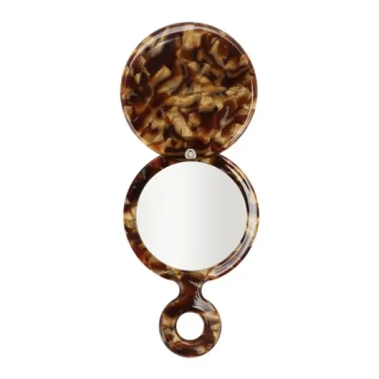 Unique Bargains Round Short Handheld Makeup Mirror 1 Pc image {8}