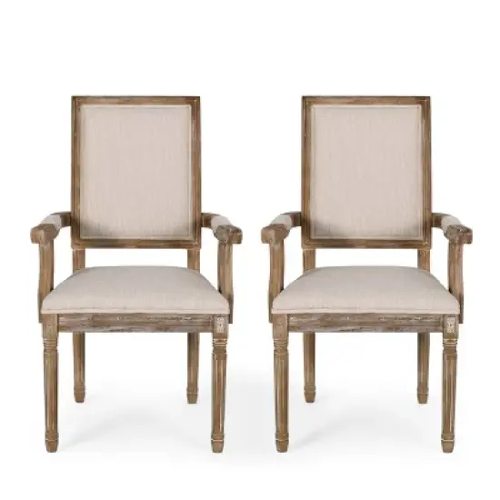 Set of 2 Maria French Country Wood Upholstered Dining Chairs - Christopher Knight Home image {11}