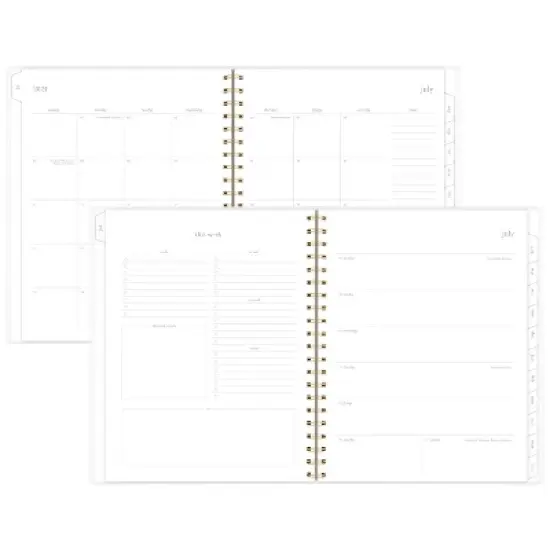 Sugar Paper Essentials 2024-25 Weekly/Monthly Planner 11"x9.5" Flax Stripe: Teacher Planner, Twin-Wire Binding, Tabs image {2}