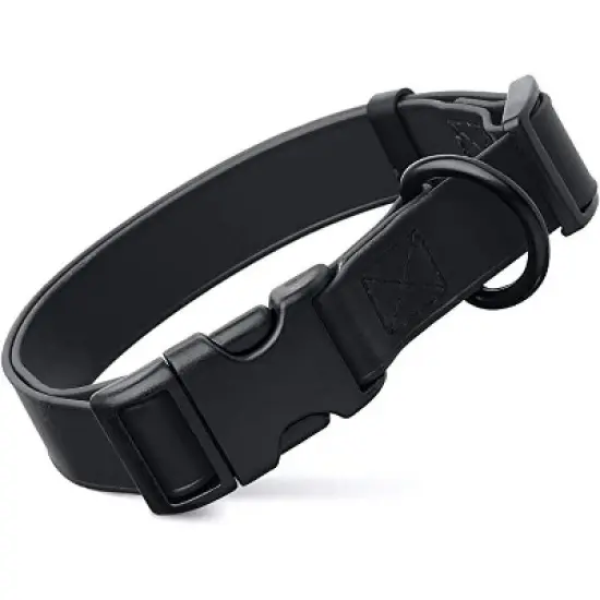 Dogline Biothane Waterproof Collar with QR Buckle Black image {6}