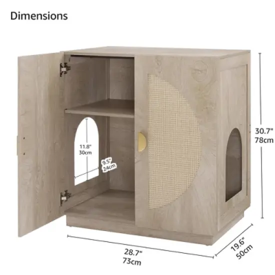 unipaws Tall Cat Litter Box Enclosure with Shelves image {14}
