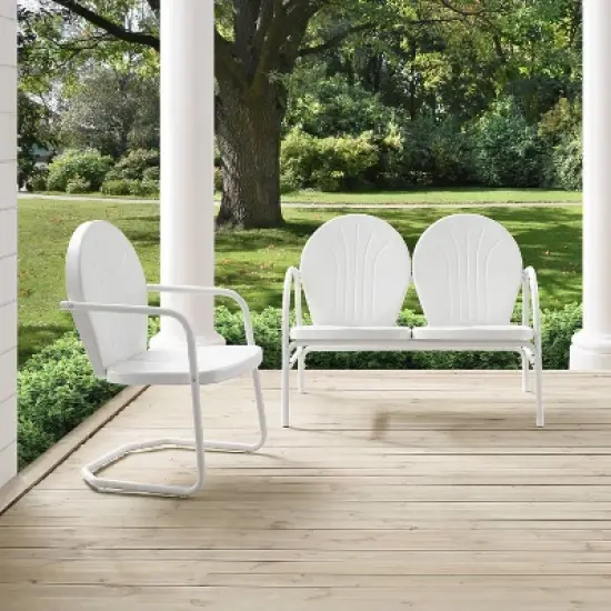 Griffith 2pc Outdoor Seating Set - White - Crosley image {5}