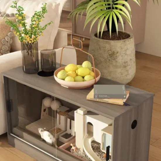 Famapy 68 Gallon Small Pet Habitat,Reptile Terrarium Cabinet with Ventilation,Cage Tank with Glass Door,for Amphibian,Hamster/Lizards/Geckos/Snakes image {5}