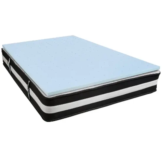 Emma and Oliver 12" Mattress & Gel Memory Foam Topper Bundle Set image {16}