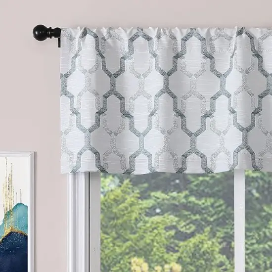 Kate Aurora Living Shabby Trellis Clover Rod Pocket Window Curtain Valances image {6}