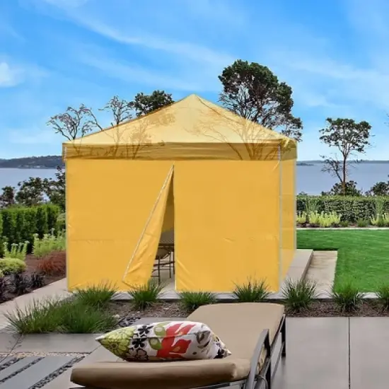 InstaHibit Privacy Sidewall Zipper UV30+ Fits 10x10ft Canopy Outdoor 1 Piece Orange image {7}