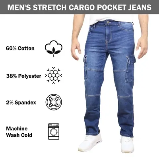 Blue Ice Men's Stretch Cargo Pocket Jeans-3 Pack image {4}