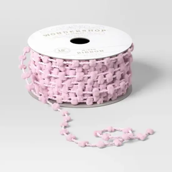 18' Christmas Humble Cheer Premium Ribbon Pink Poms - Wondershop&trade; image {2}