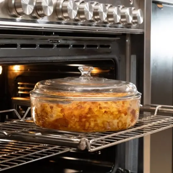 Libbey Baker's Basics 2 Piece Glass Casserole Baking Dish Set with 1 Glass Cover image {3}