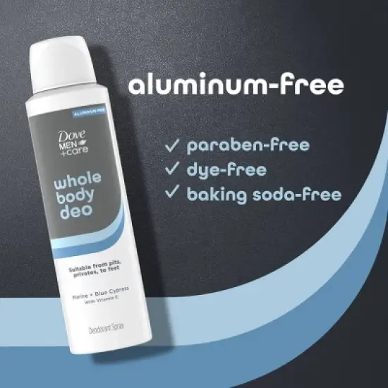 Dove Men+Care Whole Body Deodorant Spray Marine + Blue Cypress - Aluminum-Free 4oz image {5}