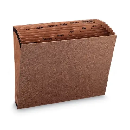 Smead TUFF Expanding Open-Top Stadium File, 12 Sections, 1/12-Cut Tabs, Letter Size, Redrope image {4}