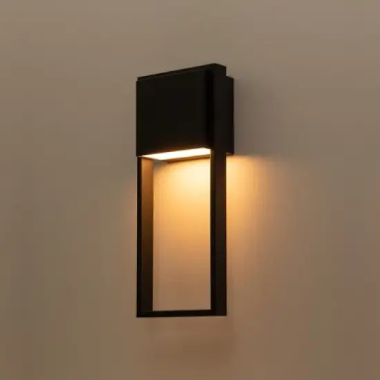 C Cattleya 1-Light Matte Black Integrated LED Outdoor Wall Light Sconce image {2}