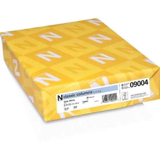 Neenah Paper CLASSIC COLUMNS Writing Paper 8 1/2" x 11" 24 lb. Linear Pattern Solar White 500/Ream image {3}