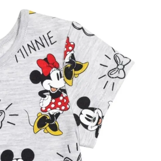 Disney Minnie Mouse Mickey Mouse Short Sleeve Dress Scrunchy Set Gray  image {4}